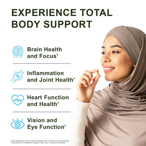 Noor Vitamins Halal Fish Oil, Halal Vitamins, Ultra Omega 3 Wild Peruvian Fish (800 mg EPA & 400 mg DHA) Heart, Brain & Joint Support, Non-GMO and Gluten Free (120 Count) Noor Vitamins buy supplements Au