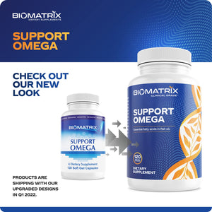 Support Omega EPA DHA Omega 3 Fish Oil Supplement - Cardiovascular, Musculoskeletal Support (120 Gel Capsules) BioMatrix buy supplements Au