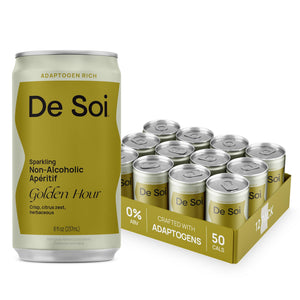 De Soi Golden Hour Mocktails NA Drinks 8 fl oz (12-pack) - Adaptogen Drink, Sparkling Drink with Calming Botanicals, Mocktail Drinks, Gluten Free, No Artificial Flavors De Soi buy supplements Au
