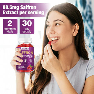 VAJYKEWJY Saffron Gummies (88.5 mg) with Magnesium — Enhanced with St. John’s Wort, Rhodiola, Ashwagandha & Vitamins B6, B12, D3 for Mood & Focus Support — 60 Count VAJYKEWJYBuy Supplements Australia
