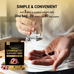 VerdiGusto 10,675mg Lymphatic Supplement | 25-in-1 Blend with Echinacea, Elderberry, Dandelion | 240 Softgels, 80 Day Supply | Lymph System Support | Soy Free, Non-GMO, Gluten Free VerdiGusto buy supplements Au