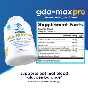 NuEthix Formulations GDA-MAX PRO, Double Berbine HCL Supplement, Supports Glucose Metabolism, Weight Management, Immune Support, Heart Health - Non GMO, Gluten Free, Dairy Free, 90 Count NuEthix FormulationsBuy Supplements Australia