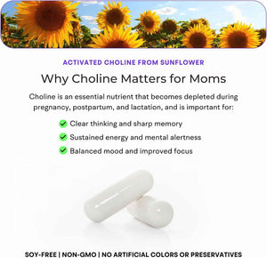 Mommy Brain Postnatal Supplement (60 Capsules) for Cognitive Health, Mood, Energy with GPC and CDP Choline, Phosphatidylserine, Omega-3 DHA
