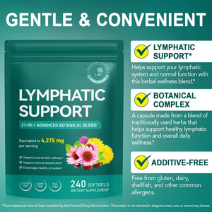 240 Softgels 21-in-1 Liposomal Lymphatic Drainage Supplements, 4275mg Lymph System Support Supplement for Women & Men,Herbal Blend,with Dandelion, Burdock, Echinacea,Rutin, Turmeric,Cleavers & More Ruduwu buy supplements Au