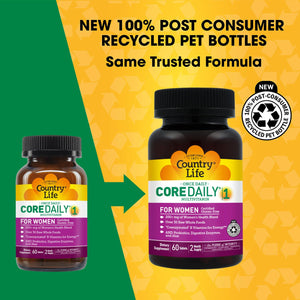 Country Life Women’s Core 1 Daily Multivitamin with Iron, Cranberry, Probiotics, and Digestive Enzymes-Certified Gluten-Free Formula for Energy, Immune Support and Complete Digestive Health,60 Tablets Country LifeBuy Supplements Australia