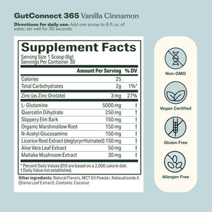 GutConnect 365 Gut Health Superfood Powder | Formulated With Slippery Elm Bark & L Glutamine | Vegan Certified | Allergen Free | Non-GMO | Soy Free | Made in the USA | 30 Servings – Vanilla Cinnamon Nature M.D.Buy Supplements Australia