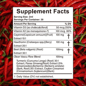 Velestoff Cayenne Pepper Drops, Cayenne Circulation Blend with Hawthorn Beet Root Turmeric Vitamin K2 D3 - Vegan, Non-GMO - 2FL.OZ (1 PCS) Velestoff buy supplements Au