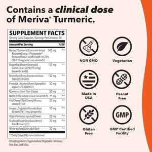 LifeSeasons Inflamma-X Joint & Tissue Support Supplement – Supports Muscle Comfort, Recovery & Flexibility – Herbal Formula with Turmeric, Bromlein, Boswellia & Protease Enzymes – 60 Capsules LifeSeasonsBuy Supplements Australia