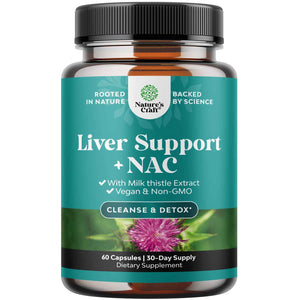 Liver Support NAC Supplement with Milk Thistle for Liver Cleanse Detox & Repair - N Acetyl Cysteine Supplement for Liver Cleanse with Turmeric, Choline, Dandelion & L-Glutathione - 60 Count