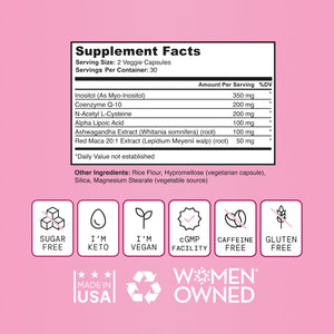 SELF NUTRITION Fertility Support for Women | Conception for Her, Coenzyme Q10, Ashwagandha, Myo-Inositol & More| Support Cycle Regularity & Ovulation| Vegan, Non-GMO, USA Made-60 Capsules SELF NUTRITION buy supplements Au