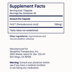 Fatty15 C15:0 Pentadecanoic Acid Supplement The Longevity Nutrient - 90 Vegan Capsules - 3X Cellular Benefits of Fish Oil EPA Omega 3 Supplements - Liver Support & Mitochondrial Health Fatty15 buy supplements Au
