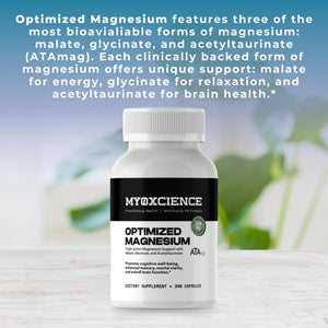 MYOXCIENCE Optimized Magnesium Glycinate + Magnesium Taurate (as ATAmag®) for High Brain Bioavailability to Support Stress Relief and Sleep | 80 Servings MYOXCIENCE buy supplements Au