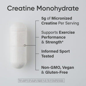 Sports Research® Creatine Monohydrate Capsules - Supports Workout Recovery, Lean Muscle gain, Performance and Strength* - Non-GMO, Vegan Certified - 5g per Servings - 30 Servings Sports Research buy supplements Au