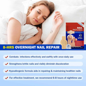 Nail Patches, 21 Pcs Toenail Care Patches Overnight Nail Care, Support the Appearance of Dry, Rough, & Brittle Toenails, Moisturizing Dry Nails for Men and Women