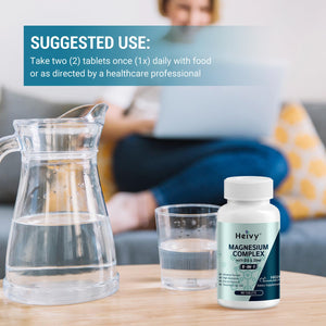 Heivy Magnesium Complex, Magnesium Glycinate, Citrate, Malate, Oxide, Gluconate with Zinc and Vitamin D3, Magnesium Supplement for Muscle, Nerve, Heart, Bone Support, High Absorption, 90 Tablets Heivy buy supplements Au