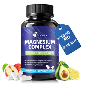 Magnesium Complex for Women Men 1350mg 15 in 1 Pure Magnesium Supplement, with High Absorption Chelated Magnesium Glycinate Citrate Malate & More for Muscle, Heart, Sleep & Bone Support, Vegan 60 Days Femmetra buy supplements Au