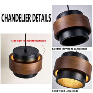 JIANGXMF Nordic Natural Travertine Pendant Light Wabi-sabi Stone Chandelier Retro Industry Hanging Ceiling Lamp for Bedroom Bedside Study Dining Table Lighting (Black) JIANGXMFBuy Supplements Australia