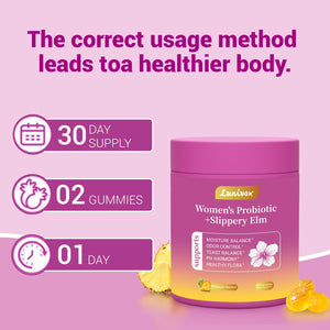 Lunivox Her Juicy Feminine Probiotics Gummies for Women, with Prebiotics & Slippery Elm - Promotes pH Balance, Gut Health & Immune Support - Pineapple Flavor, 60 Count Lunivox buy supplements Au