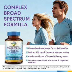 Terranics Magnesium Complex, 6-in-1, High Absorption, Glycinate, Citrate, Aspartate, Gluconate, Calmness, Heart, Bone, 240 Capsules, Non-Buffered Terranics buy supplements Au