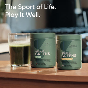 Sports Research® Organic Greens Superfood Powder w/Spirulina & Chlorella, Adaptogens, Enzymes, Probiotics & 8 VIT Bs for Gut & Mood Support* - Vegan, Sugar-Free & Low-Cal Original 20 Servings Sports Research buy supplements Au