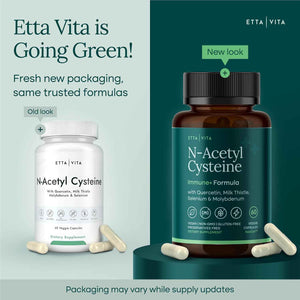 Etta Vita Vegan Liver Detox & Cleanse - NAC Supplement N-Acetyl Cysteine 600mg with Quercetin, Milk Thistle, Molybdenum & Selenium, N-Acetyl-Cysteine Capsules for Immune Support & Respiratory