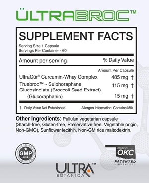 UltraCur Detoxification Supplement | Broccoli Seed Extract & Protisorb Curcumin, Sulforaphane Glucoraphanin, Liver Support, Antioxidant Supplement, Fast Absorption | 60 Veg Capsules UltraCur buy supplements Au