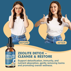 Zeolite Detox for Kids and Adults, Zeolite Clinoptilolite Liquid Drops with Chlorella, Magnesium, Zinc, Methy Vitamin B12 & D3, Gut Liver Detox Cleanse, Immunity, Pineapple Flavor 2 Fl Oz