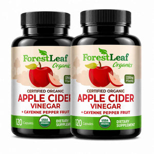 USDA Organic Apple Cider Vinegar Capsules with Mother, 1200 mg | Vegan & Non-GMO | Apple Cider Vinegar Pills with Cayenne Pepper & Ginger Root | 120 Caps