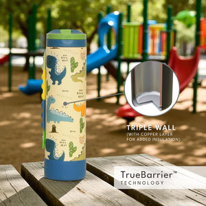 Elemental Iconic Kids Water Bottle for School - 100% Leak-Proof Insulated Water Bottles with Straw Lid & Pop-It Handle for Boys & Girls - Triple-Wall Insulated & BPA-Free, 20oz โ Dinosaur Elementalย buy supplements Au