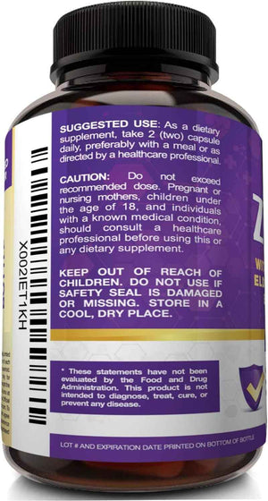 NutriFlair Zinc 50mg - with Vitamin C, Elderberry, Echinacea Purpurea Extract, Zinc Oxide - Compare with picolinate, Citrate, Oxide - Complete Immune Support Formula Pills with 4 Immune Defense