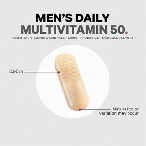 Codeage Men's Multivitamin 50 - Essential Vitamins & Minerals for Men Over 50 - Daily Multivitamins for Men Supplement - Vitamin A, C, D3, E, B6, B1, CoQ10, Probiotics, Lutein - Non-GMO - 30 Capsules CodeageBuy Supplements Australia