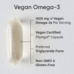 Sports Research Vegan Omega-3 Fish Oil Alternative from Algae Oil - Highest Levels of Vegan DHA & EPA Fatty Acids | Non-GMO Tested & Vegan Certified - 60 Veggie Softgels (Carrageenan Free) Sports Research buy supplements Au