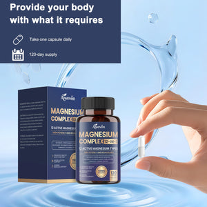 Magnesium Complex 700mg, 12 in 1 Magnesium Supplement with Glycinate, Citrate, Malate, Oxide, Taurate & Orotate, High Absorption Magnesium for Sleep, Muscle, Nerve & Heart Support, Vegan, 120 Capsules Aiwevon buy supplements Au