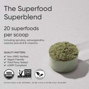 Sports Research® Organic Greens Superfood Powder w/Spirulina & Chlorella, Adaptogens, Enzymes, Probiotics & 8 VIT Bs for Gut & Mood Support* - Vegan, Sugar-Free & Low-Cal Original 20 Servings Sports Research buy supplements Au