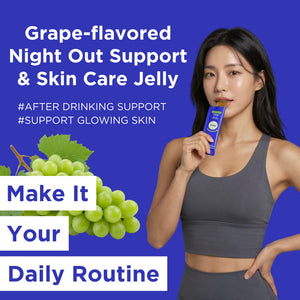 EASY TOMORROW - Natural Energy & Morning Vitality Jelly Stick - Daily Korean Skin Health Supplement & After Drinking Support with DHM & Glutathione - K-Beauty Inspired (White Grape Flavor, 20 Sticks) EASY TOMORROW buy supplements Au