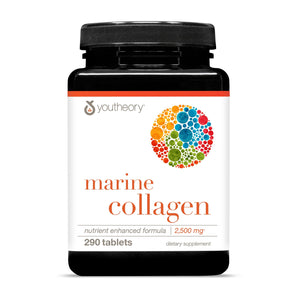Youtheory Marine Collagen Tablets - 2,500 mg Fish-Sourced Collagen Peptides- with Vitamins A, C, E, B6 & B12 - Supports Joint & Nail Health* - Highly Absorbable - 290 Tablets (58-Day Supply) Youtheory buy supplements Au