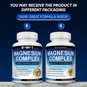 Magnesium Complex, 8 in 1, 1000mg-Glycinate, Citrate, Malate for Easy Absorption, Full Spectrum Magnesium Complex,Supports Relaxation, Sleep & Muscle Function, Magnesio Complex for Women, 180 Capsules BODUNMSCA buy supplements Au