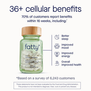 Fatty15 C15:0 Pentadecanoic Acid Supplement The Longevity Nutrient - 90 Vegan Capsules - 3X Cellular Benefits of Fish Oil EPA Omega 3 Supplements - Liver Support & Mitochondrial Health Fatty15 buy supplements Au