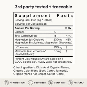 Moon Juice Sleepy Magnesi-Om - Sleep Supplement Powder with Magnesium Glycinate, L-Theanine & Plant-Based Melatonin, Sugar-Free Bedtime Drink Mix for Deep Sleep w/o Grogginess, Cherry, 35 Servings Moon JuiceBuy Supplements Australia