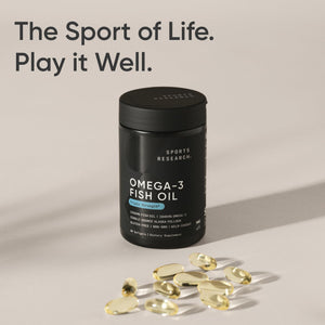 Sports Research® Omega-3 Fish Oil 1250 - Triple Strength Fish Oil Supplement from Wild Alaska Pollock - MSC Certified Sustainable · Non-GMO · Soy Free - 90 Softgel Capsules Sports Research buy supplements Au