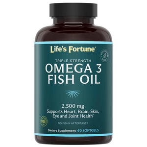 Supplement ProductLife's Fortune Fish Oil Omega 3 Concentrate Supplement 2500 mg, 120 Softgels, High Potency, EPA & DHA Fatty Acid - Heart, Brain, Skin, Joints - Non GMO - Zenith WellnessUSA