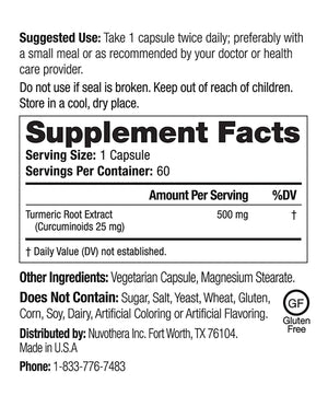 Nuvothera Super-Micronized Turmeric Curcumin Capsules Rapid Absorption, Whole Root, Non-GMO, Skin, Gut Health & Antioxidants (1 Month Pack (60 Capsules)) Nuvothera buy supplements Au