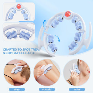 MZDXJ Cellulite Massage Tool - Lymphatic Drainage Massager - Muscle Roller, Deep Fascia Massage, Dimpled Skin Removal, Legs/Thighs/Buttocks, Anti-Cellulite Roller, Smooth Skin (14 Wheel - Blue) MZDXJ buy supplements Au