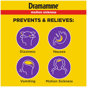 Dramamine Motion Sickness Less Drowsy, Travel Vial, Multicolor, 8 Count Dramamine buy supplements Au
