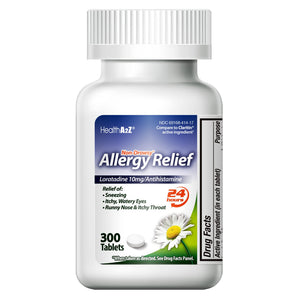 HealthA2Z® Allergy Relief, Loratadine 10mg, 24-Hour Antihistamine, Dye Free, Indoor & Outdoor Allergy Relief, 300 Tablets HealthA2Z buy supplements Au