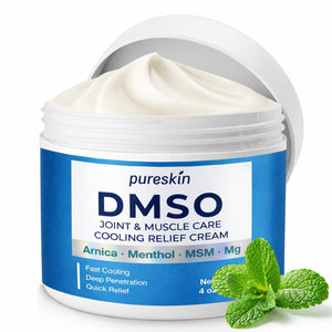 PURESKIN DMSO Relief Cream – Pharmaceutical Grade Fast-Absorbing Cooling Formula for Active Lifestyles – Lightweight Cream with Arnica, MSM, Magnesium, Menthol & Aloe, 4 oz PURESKIN buy supplements Au