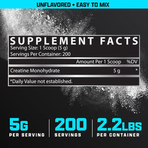 Nutrex Research Micronized Creatine Monohydrate Powder - 200 Servings (1KG) Pure, Unflavored Creatine Monohydrate Supplement for Muscle Gain, Strength and Performance, 5G Per Serv (2.2lbs) Nutrex Research buy supplements Au