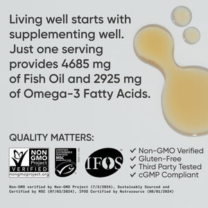 Sports Research® Omega-3 Fish Oil, 8oz Glass Bottle - 4685mg of Wild Caught Alaska Pollock Fish Oil per Serving - Easy-to-Take Liquid · Lemon Flavor · Non-GMO · MSC Certified Sustainable - 48 Servings Sports Research buy supplements Au
