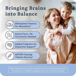Accentrate Neuro Gummy for Kids | Supports Attention & Mood | Folinic Acid & Methylfolate | Complete Vitamin B Complex with SpectraFolate™ | MTHFR Supplement | No Artificial Ingredients | 30 Gummies