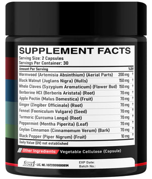DEDICAD Wormwood Capsules Supplement - Extracted from Black Walnut, Cloves, Turmeric, Apple, Berberine HCl & More - 11 Ingredients Combined for Immune System, Body Management - 60 Capsules DEDICADÂ buy supplements Au